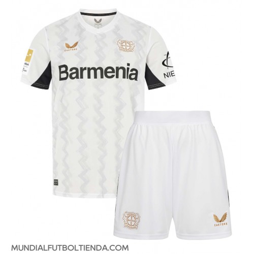 Camiseta Bayer Leverkusen Segunda Equipación Replica 2024-25 para niños mangas cortas (+ Pantalones cortos)